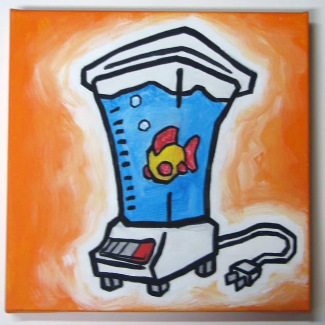 fish in a blender