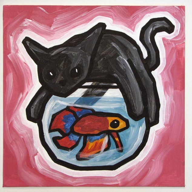 cat in hat fish bowl. fishbowl cat