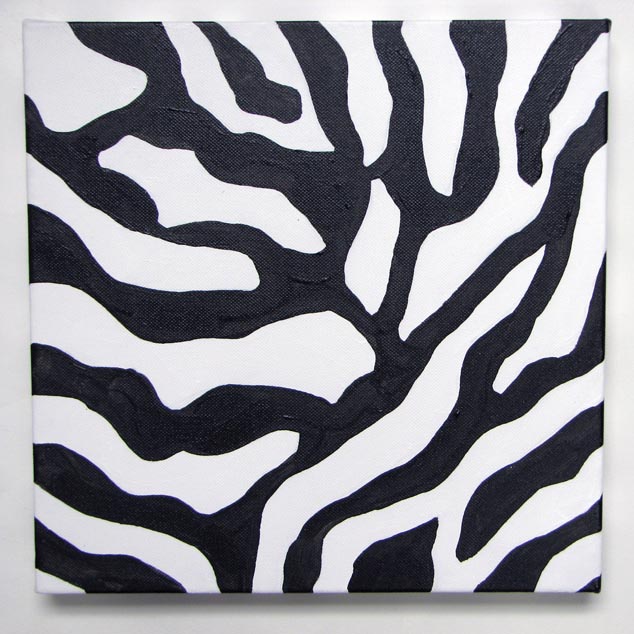 this is one in a series of three zebra print paintings for my brother's 