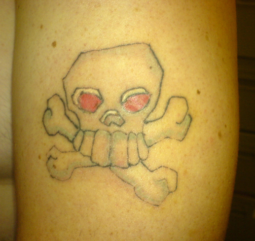 Another Skull Tattoo. another guy got my skull painting tattooed upon 